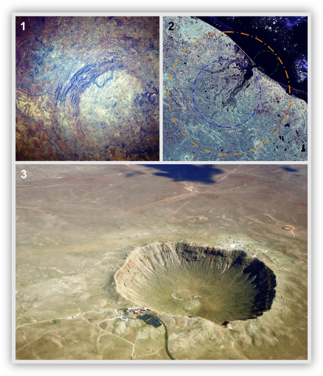 Cráteres dejados por meteoritos