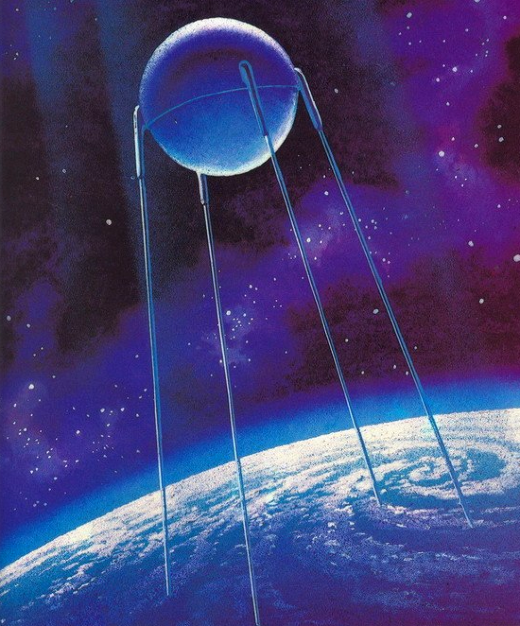 Рисунок первого спутника земли. Первый искусственный Спутник земли 1957. Картина космос. Космический Спутник. Искусственные спутники земли.